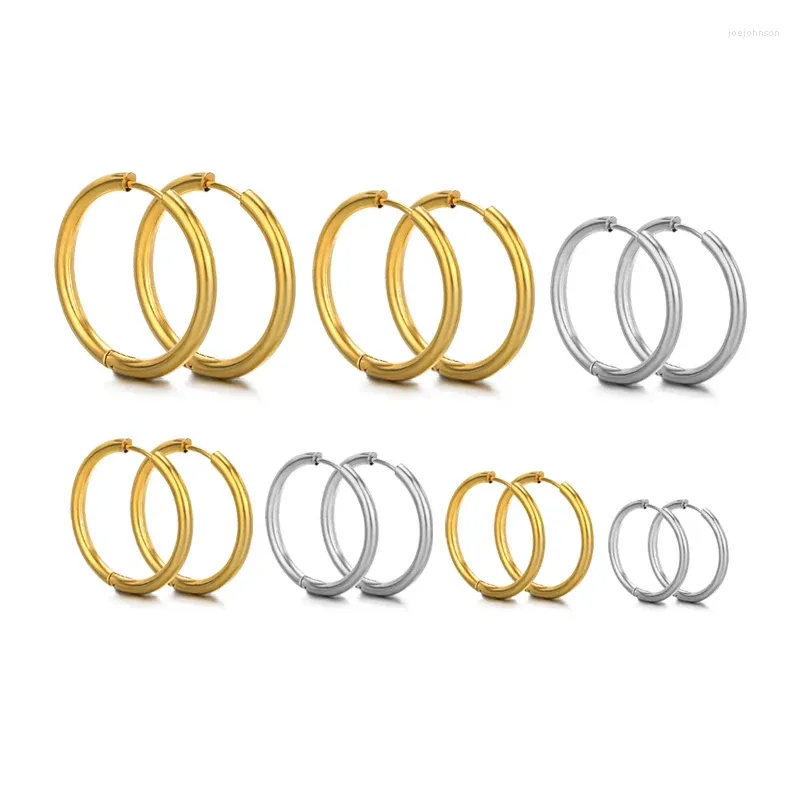 Hoop kolczyki 10pcs stal nierdzewna Kobiety mężczyźni Punk Hiphop Bijoux biżuryjne prezenty Modne akcesoria Huggie Akcesoria