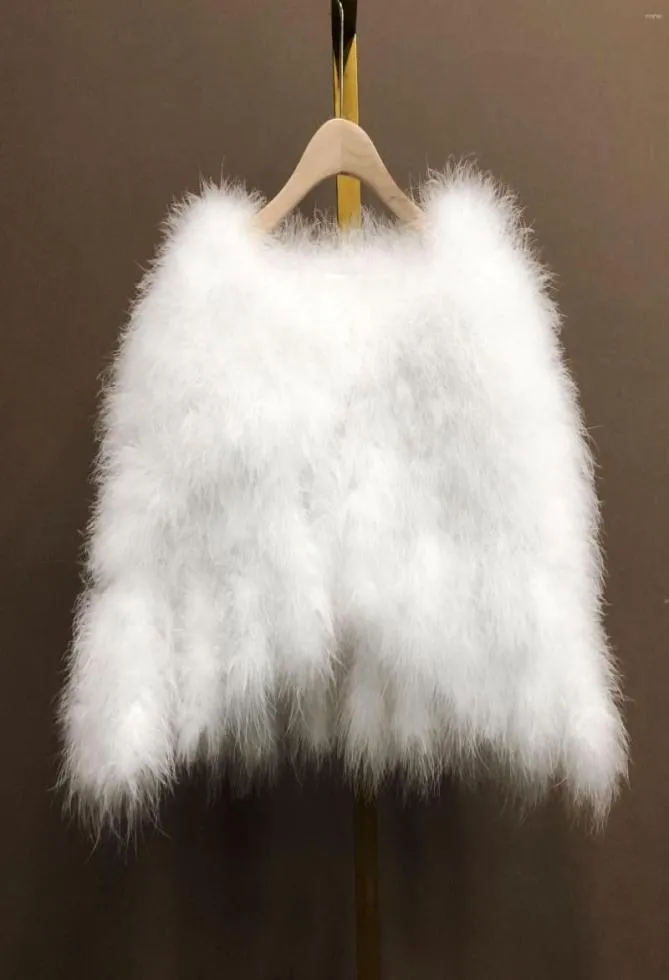 Scarves Ostrich Feather Women Bolero White Bridal Capes Cloak Fur Winter Autumn Wedding Wrap Shawl Bride Coat3860314