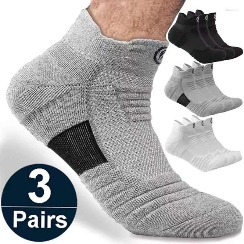 Men's Socks 3Pairs/Men's Sports Running Thickened Cotton Towel Bottom Wicking Sweat Deodorant Outdoor Cycling Basketball