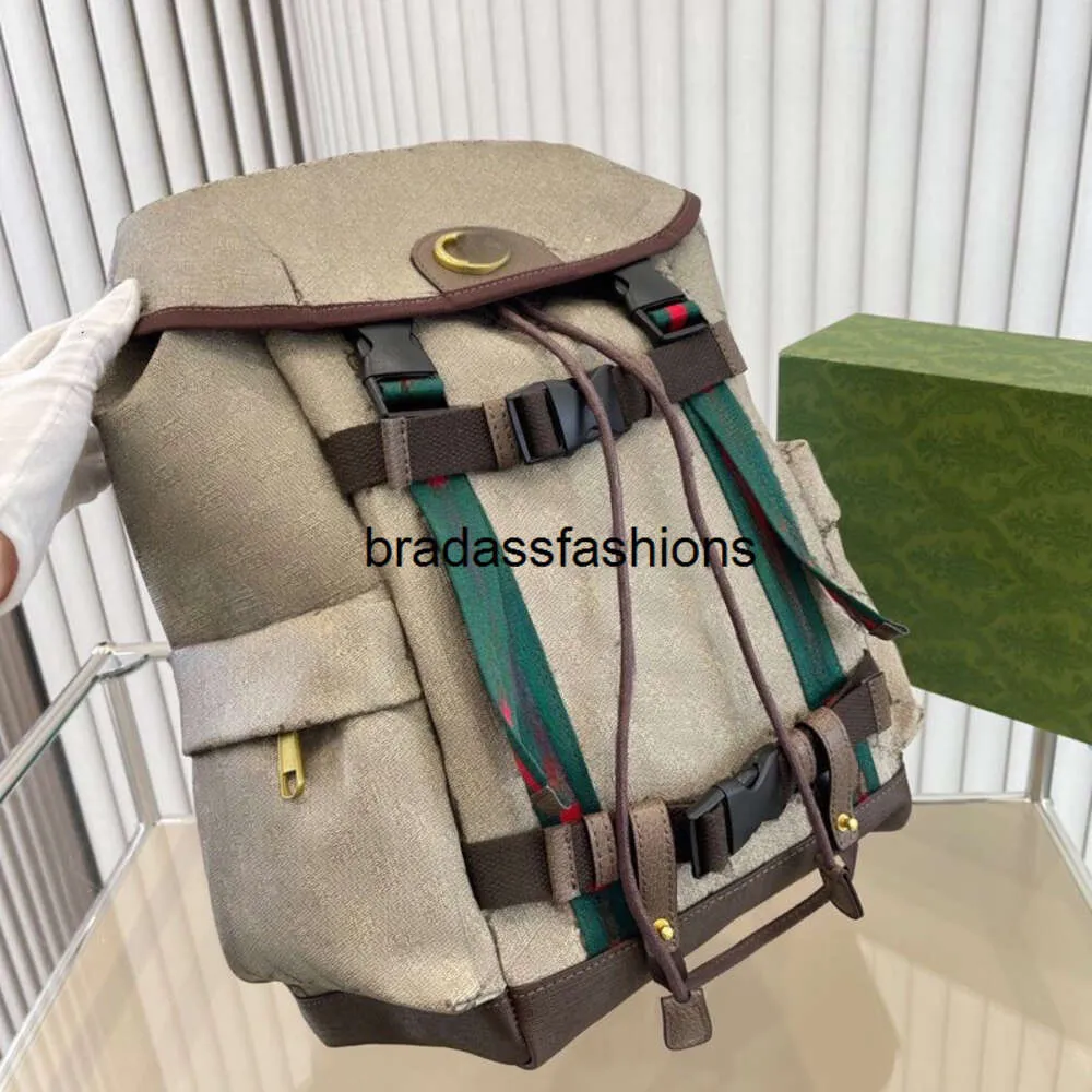 Hot designer tas damesmode designer rugzak Heren rugzak Gold label presbyopie Rood groen singels grote capaciteit gesp flip rugzak