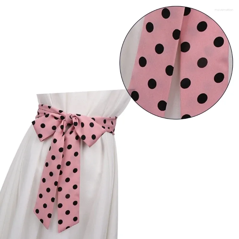 Belts Y166 Fashion Dot Print Necktie/Waist Belhin Scarf For Woman Shopping Elegant