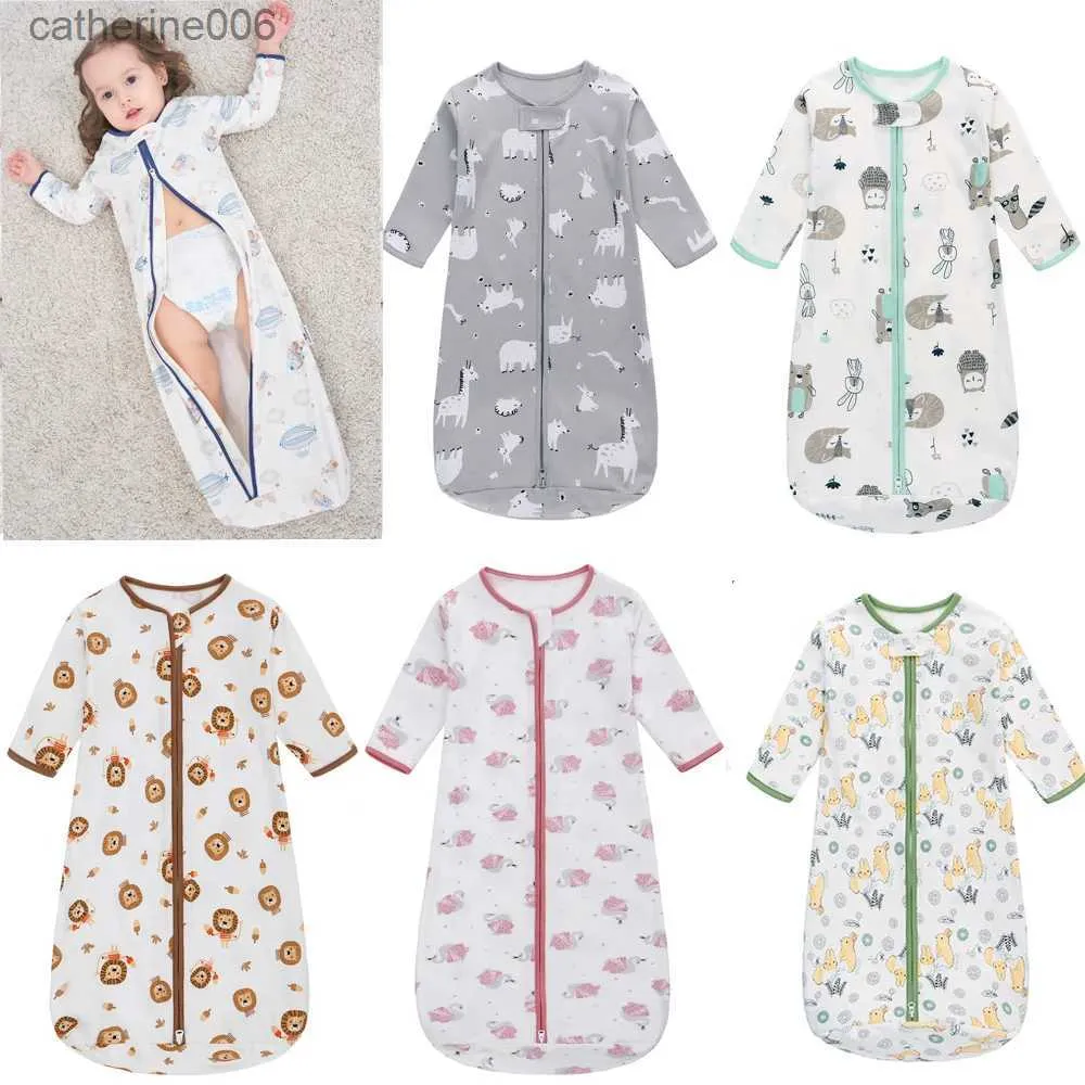 Sacs de couchage Coton bébé à manches longues sac de couchage enfants pyjamas Anti-coup de pied cocon pour nouveau-né enveloppe sac de sommeil literie pour 0-18ML231225