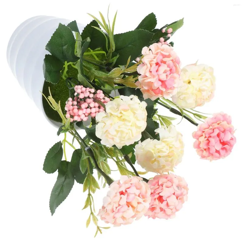 Flores decorativas Bonsai artificial de flores em vasos para desktop Fake Plant Basin Medium Decoração de seda falsa