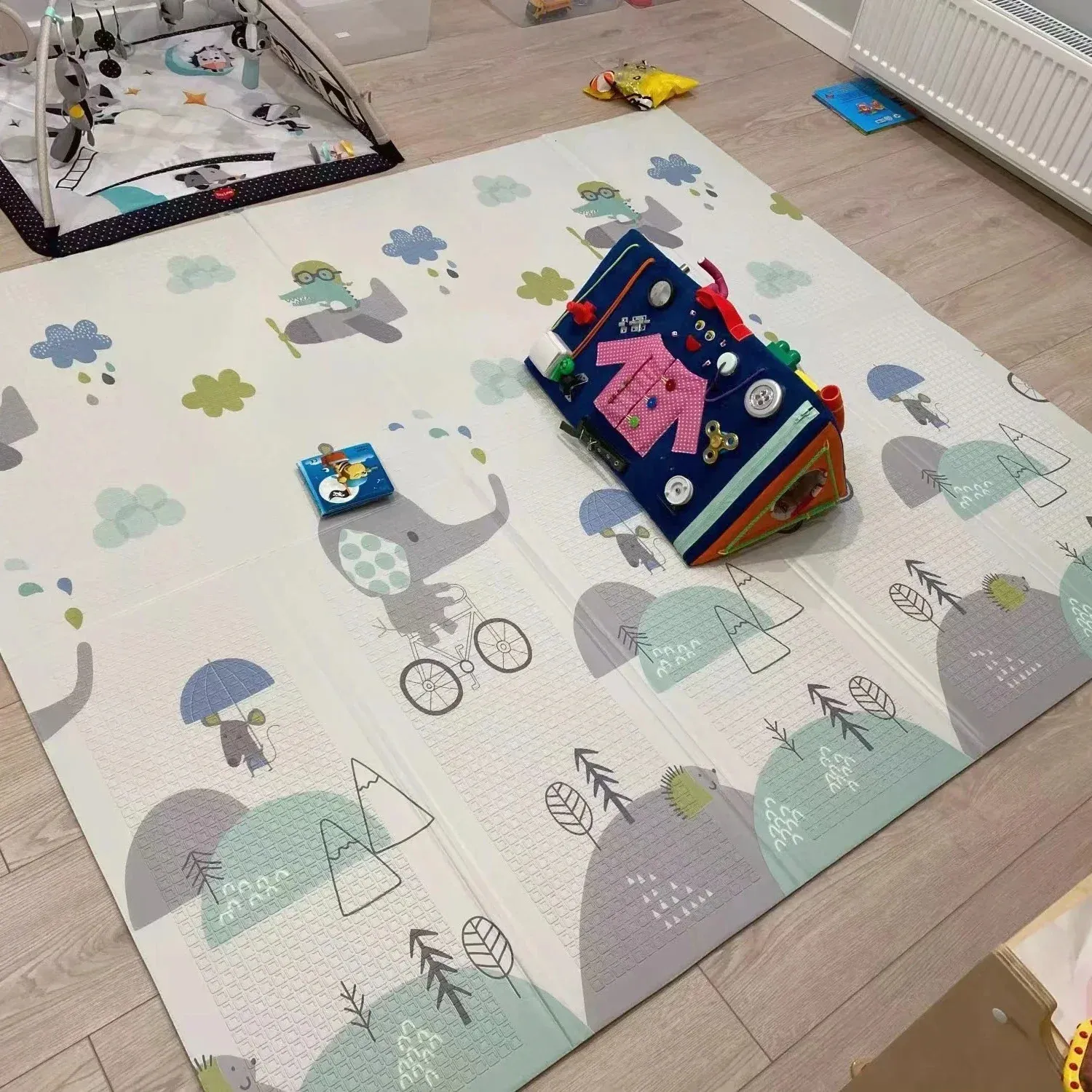 Alfombra plegable para juegos de bebés para niños, superficie de actividad, alfombra gruesa para niños, juguetes educativos para guardería de 0, alfombras para niños, suelo 231225