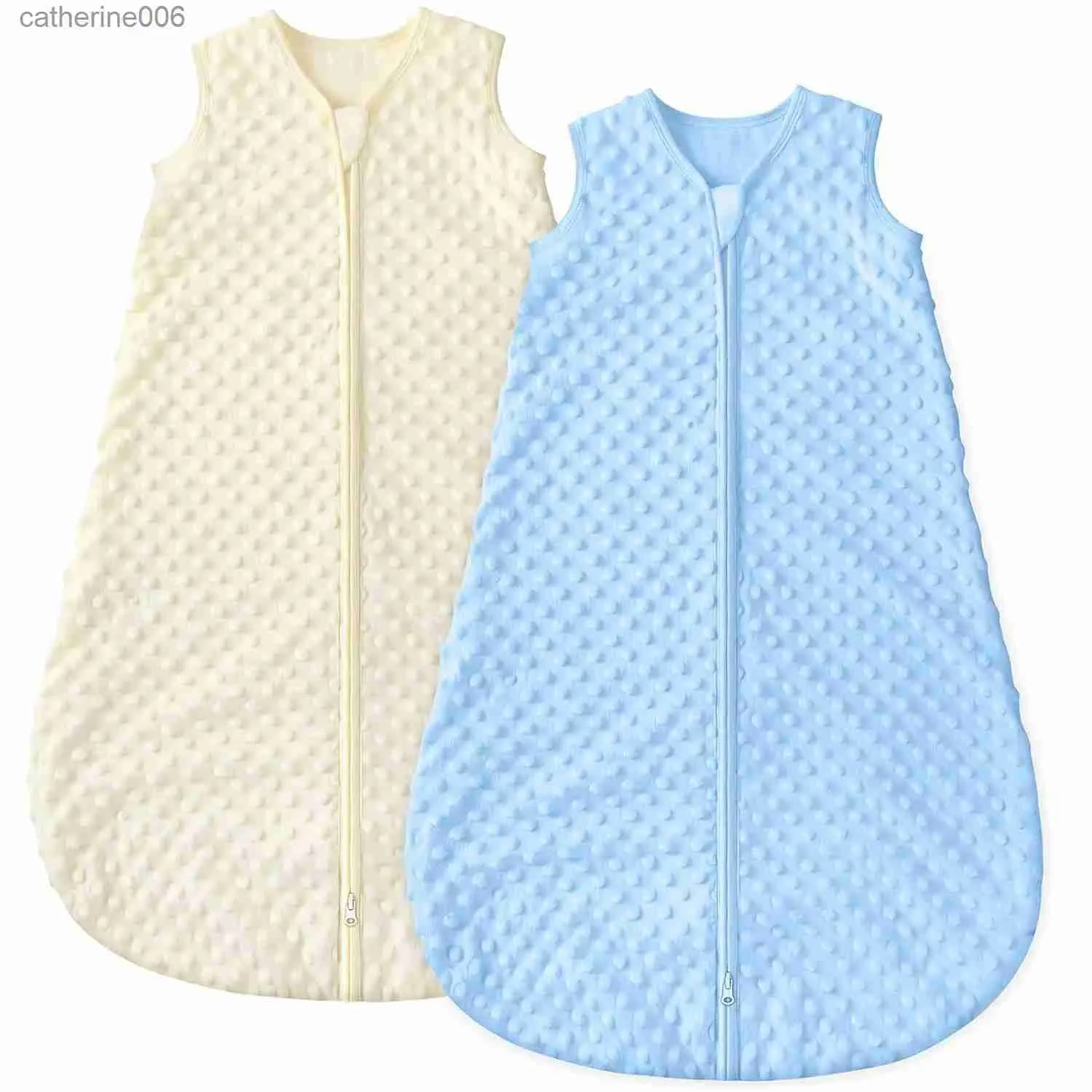 Sovsäckar baby sömn säck vinter varm tjock sovsäck med 2-vägs blixtlås mjuk plysch bomull bärbar filt för småbarn231225