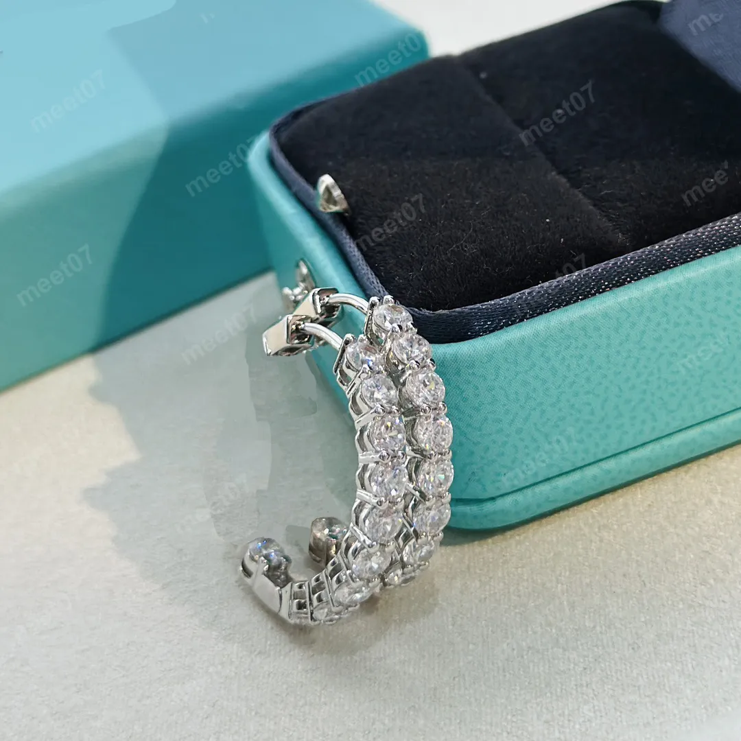 Brincos de argola de designer de diamante para mulheres meninas deliciosas Brincho de prata de luxo 925 Sterling Post