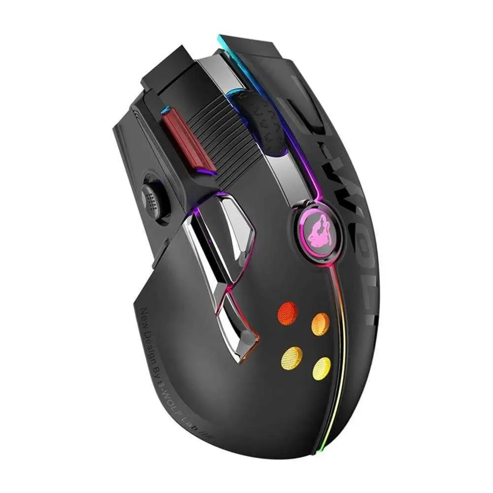 Möss Möss X6 Gaming Mouse 2.4G Wireless Typec Wired Dual Mode Mechanical Mouse 12000 DPI Laddningsbar joystick för dator bärbar dator T22