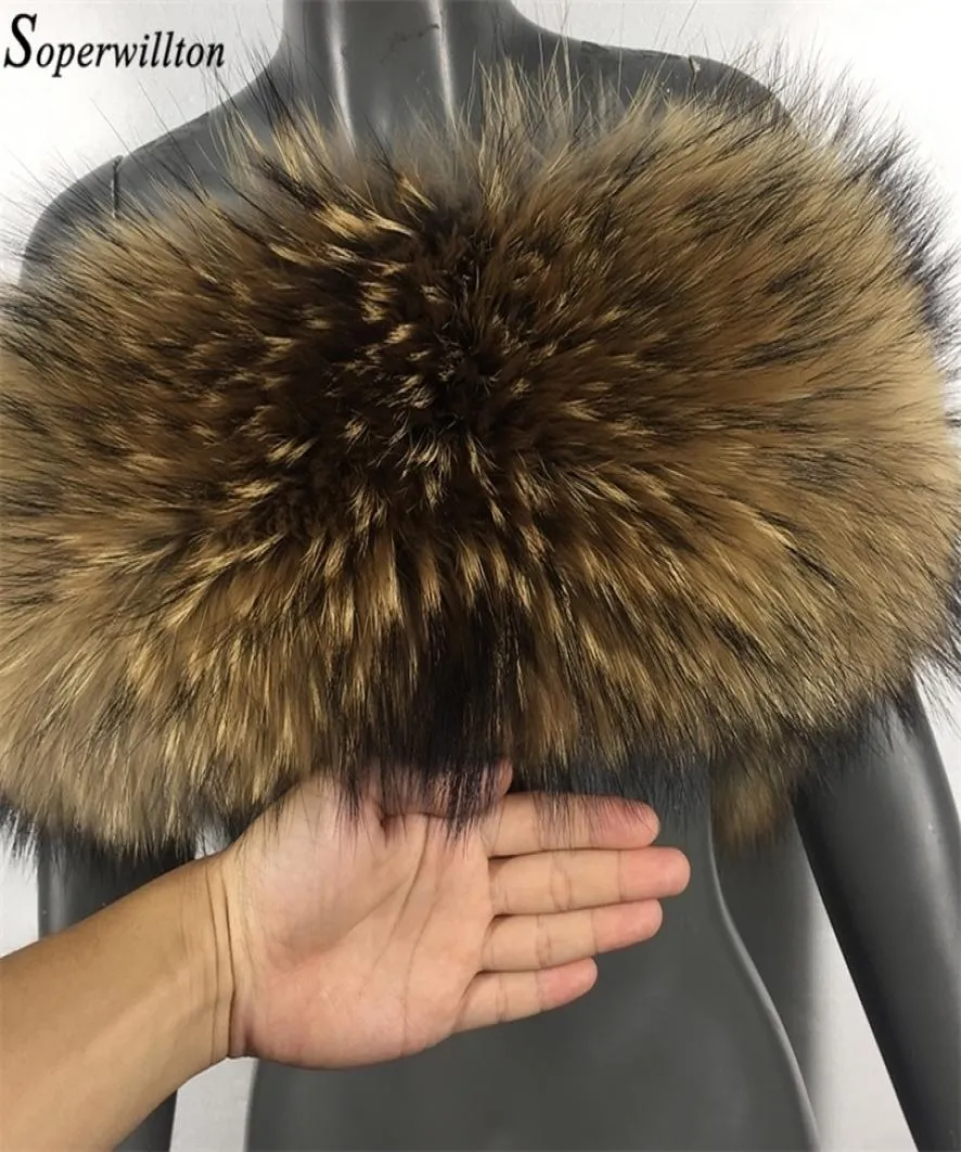 Natural Fur 2019 New Winter 100 Raccoon Fur Real Collar Womens Scarfs Fashion Coat Sweater Scarves Collar Luxury Neck Cap D88 T9206427