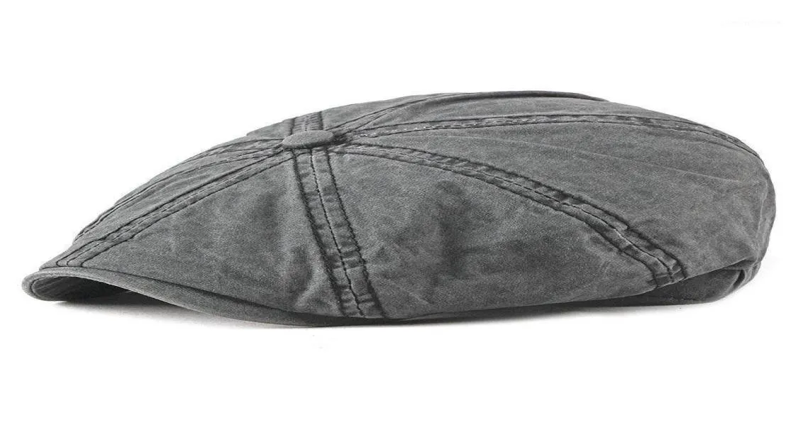 Berets LTOW Casual Eightblade Cap Octagonal Hats For Men Sboy Caps Painters Cotton Herringbone Flat Gavroche1290462