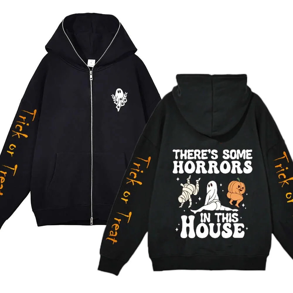 Jul zip hood tröja halloween tröjor tunn fleece långärmad rock anime jujutsu kaisen hoodie tecknad y2k hoody