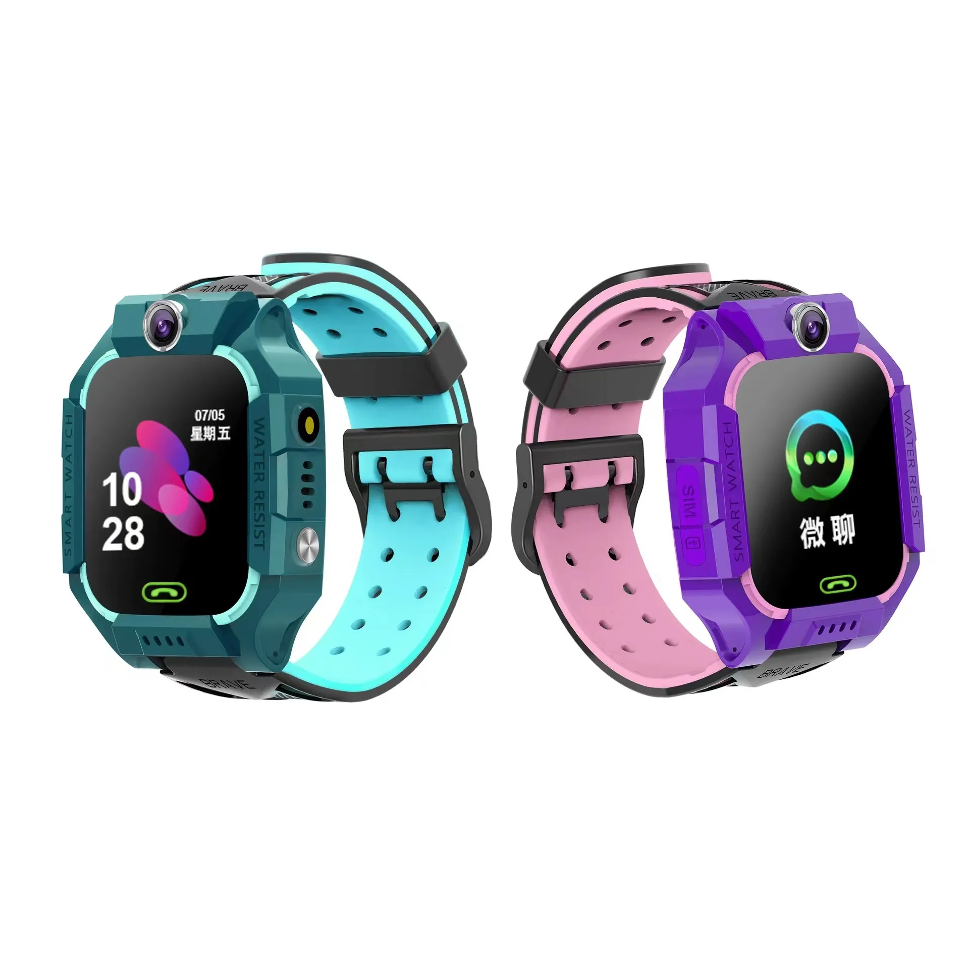 Kids Smart Horloge Nieuwe Sim-kaart Smartwatch voor Kinderen SOS LBS Call Telefoon Camera Voice Chat Foto Waterdicht Jongens meisjes Gift Q19