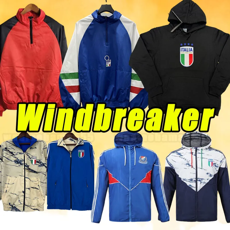 Windbreaker 23 24 Bonucci Soccer Tracksuits 2023 2024 Italiys insigne Italia Verratti Chiellini Chiesa Barella Football Shirts Men de manches longues
