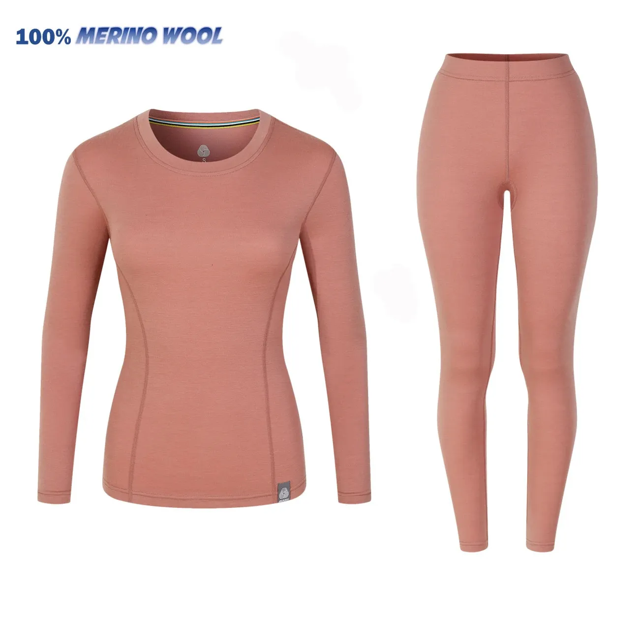 100% Merino Wool Base Layer Set Women Merino Wool Thermal