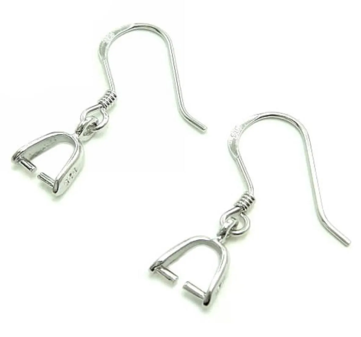 Örhänge Finding Pins Bails 925 Sterling Silver Earring Blanks With Bails DIY Earring Converter French Ear Wires 18mm 20mm CF013 5P3326669