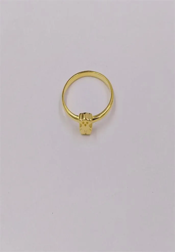 Charms Jewelry 14k Real Gold Boho Style 925 Strerel Srebrny Niedźwiedź Pierścienie dla kobiet mężczyzn Zestawy palców dziewczyny