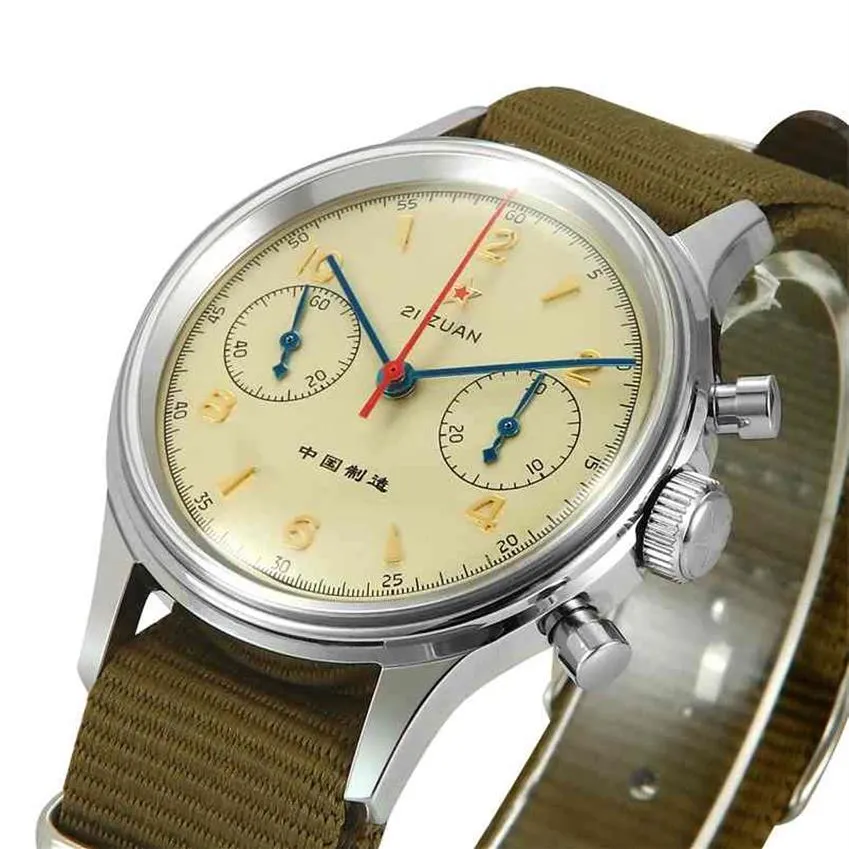 40mm China Aviation Chronograph Seagull Movement 1963 Mekanisk klocka för män 40mm ST1901 SAPPHIRE 38mm Watches Mens Pilot 210804320a