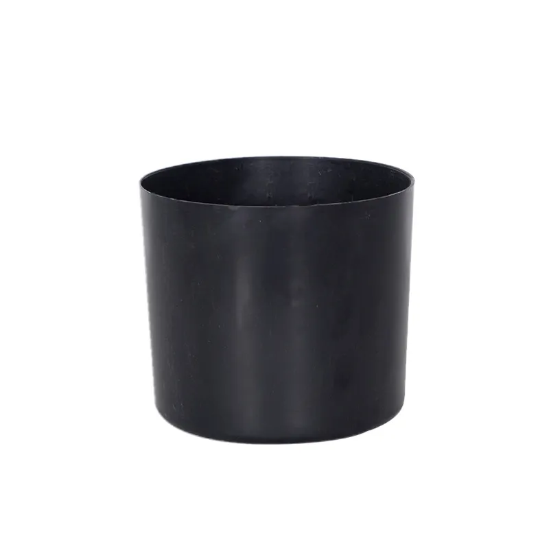 Simulated plant flower pot surface with foam small stone round black plastic flower pot plug and play