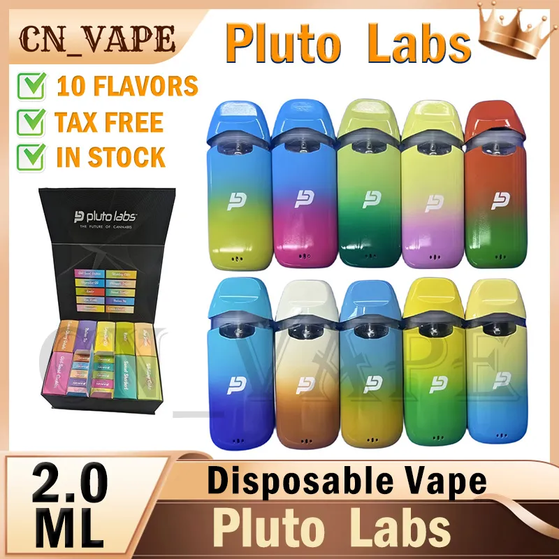 Pluto Labs engångsvapen Pen Pen Packaging Bag Emptom E Cigaretter 2 ml spole Atomizers 320mAh Laddningsbart batteriets ECIG Tjocka oljepatroner