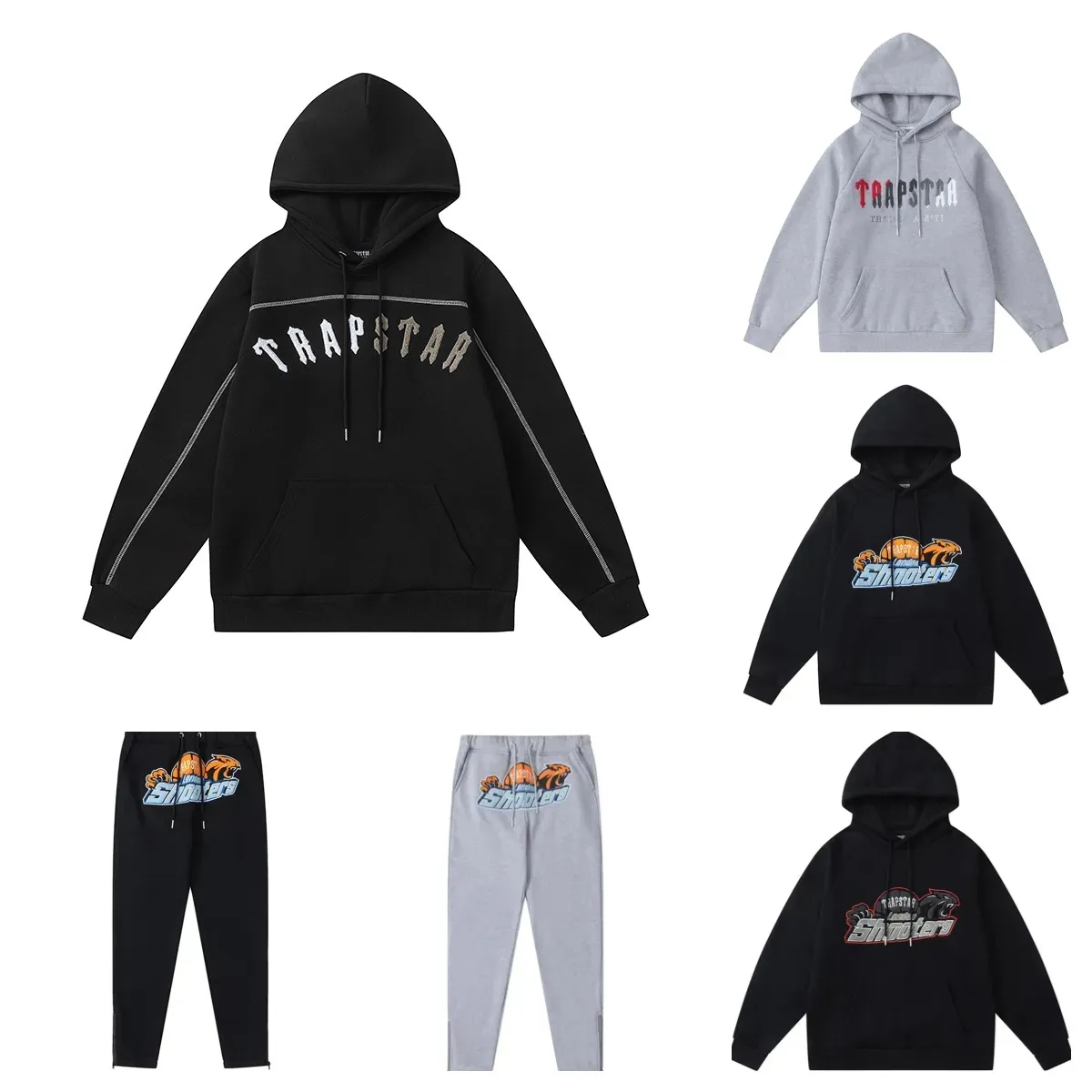 Trapstars sudadera con capucha para hombres toallas de tragamonedas de toallas arcoiris decodificaciones con capucha deportiva ropa deportiva y mujer trajes de ropa deportiva pantalones