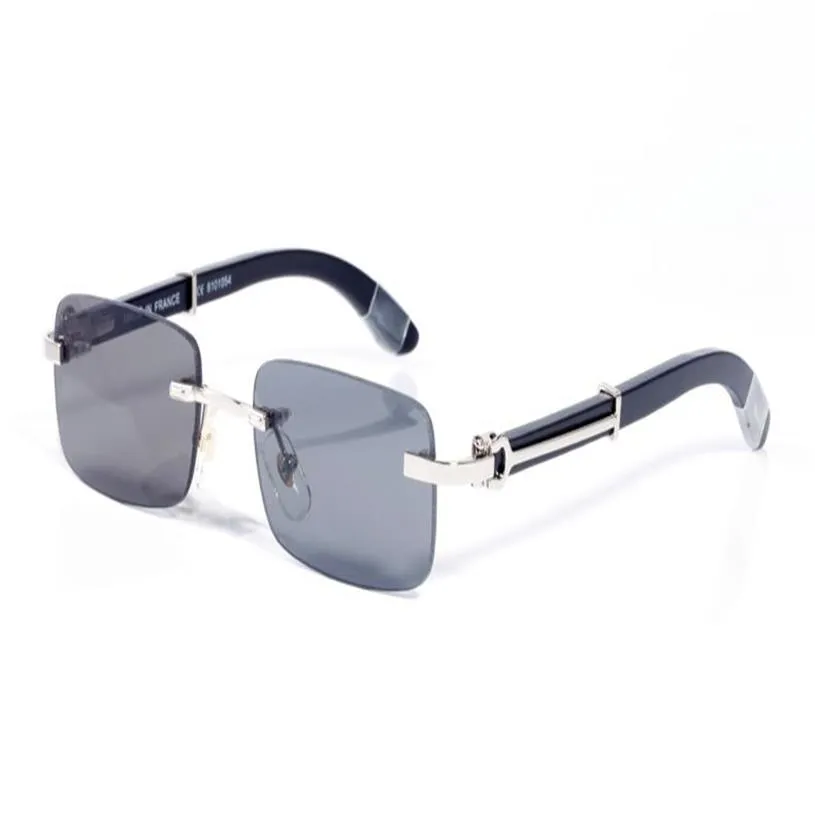 Mode Randless Frames Holz Sonnenbrille neue Mode Sport Sonnenbrille für Männer Frauen Buffalo Horn Brille Optische Brille Schwarz Holz237J