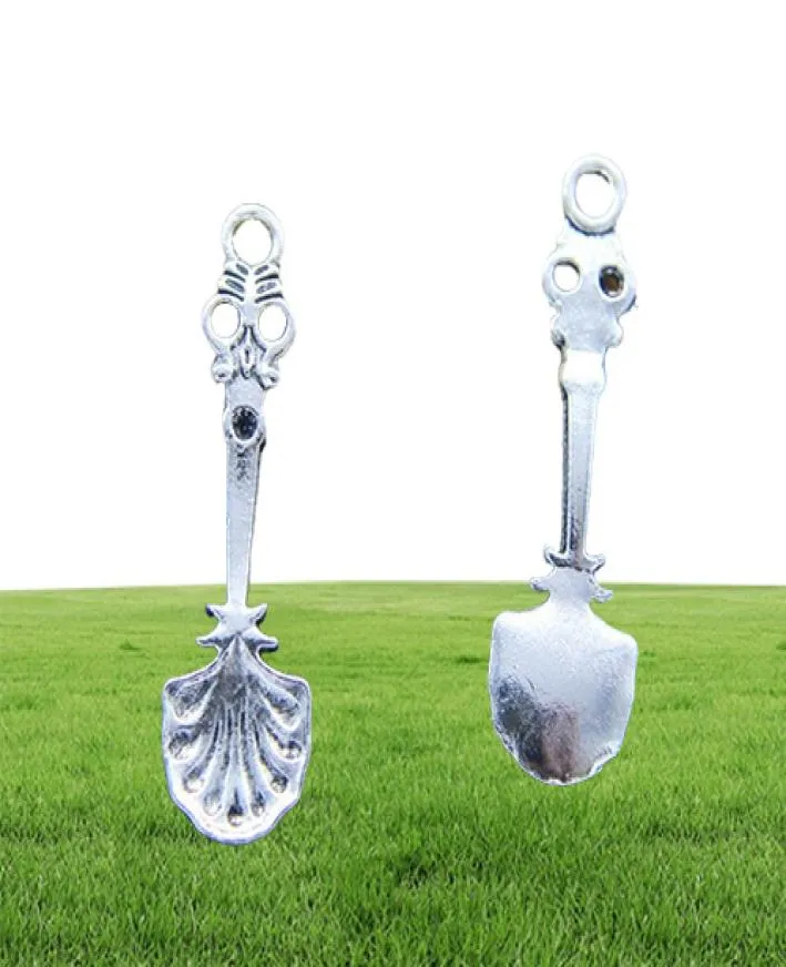 Whole 100pcs Skull Spoon Alloy Charms Pendant Retro Jewelry Making DIY Keychain Ancient Silver Pendant For Bracelet Earrings 36227841