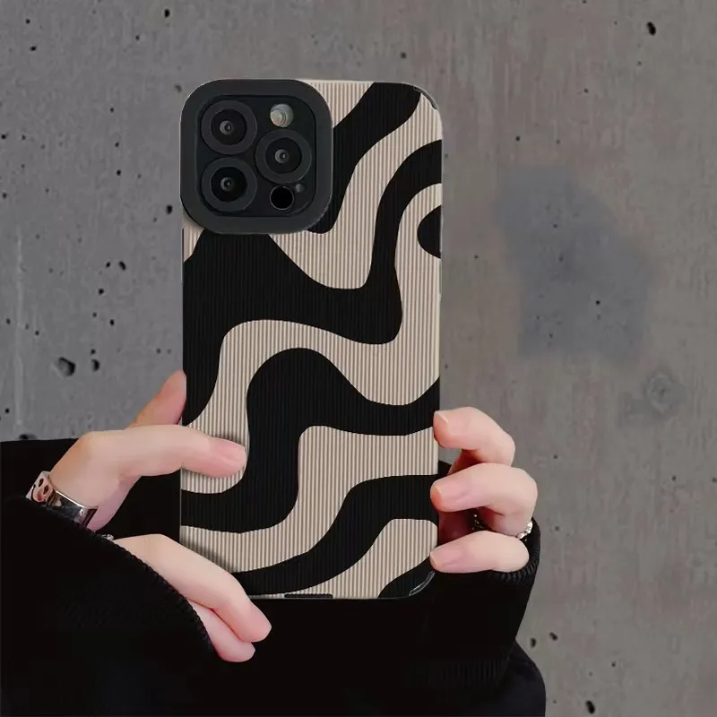 Zebra Stripes Pattern Creative Phone Case For iPhone 15 14 13 11 12 Pro Max 7 8 Plus X XS Max XR Shockproof Back Cover Accessories 30pcs