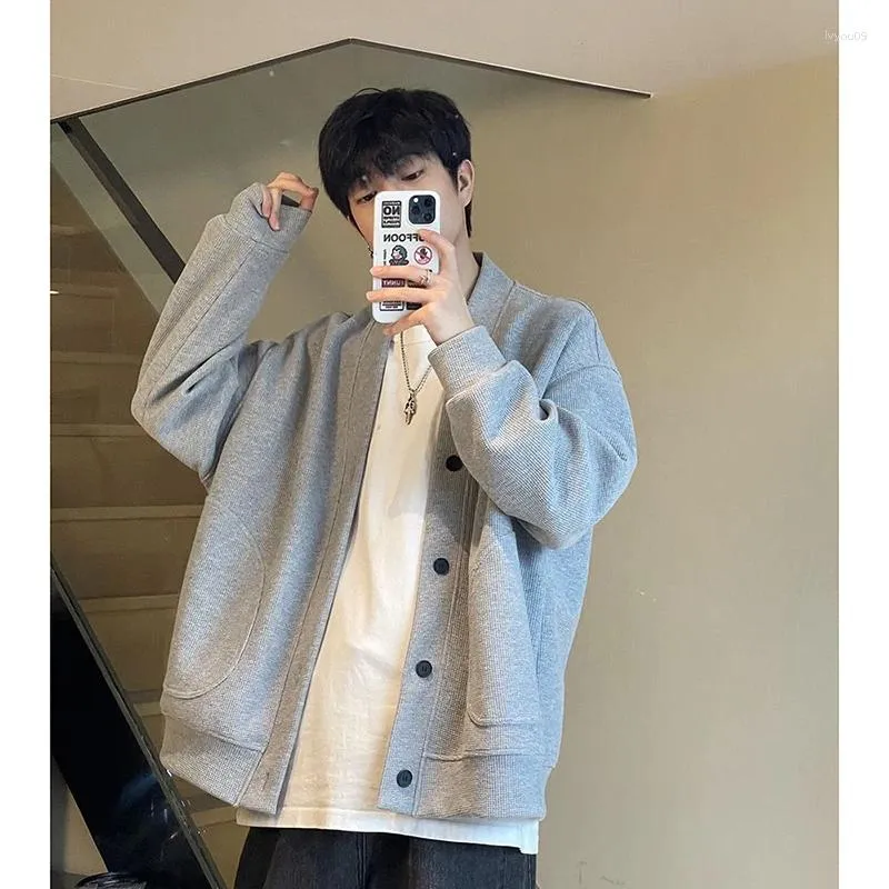 Men's Hoodies Autumn Winter Men Long Sleeve Cardigan Sweatshirt Solid Loose All-match Simple Fashion Oversized Couple Clothing Tops Black