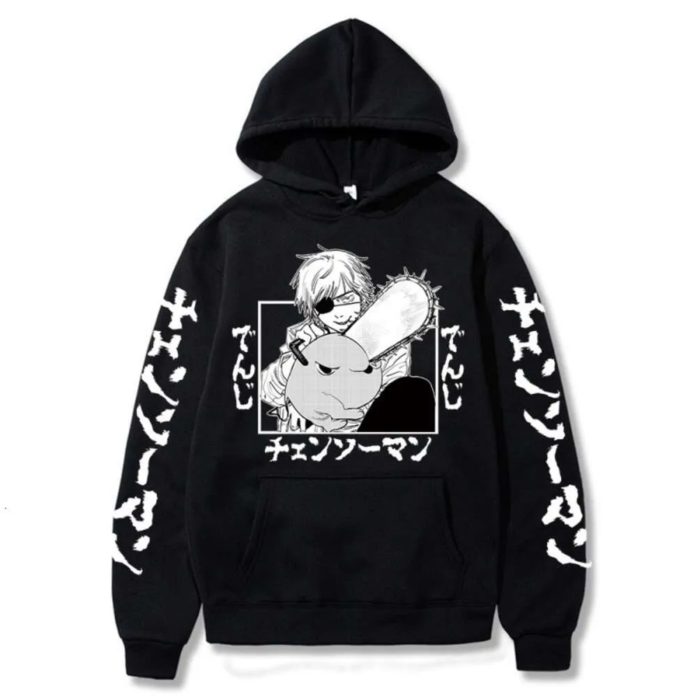 Chainsaw Man Mit Kapuze Sweatshirts Anime Hoodie Fleece Streetwear Sweatshirt Druck Übergroße Kleidung Lose Pullover Frauen Männer
