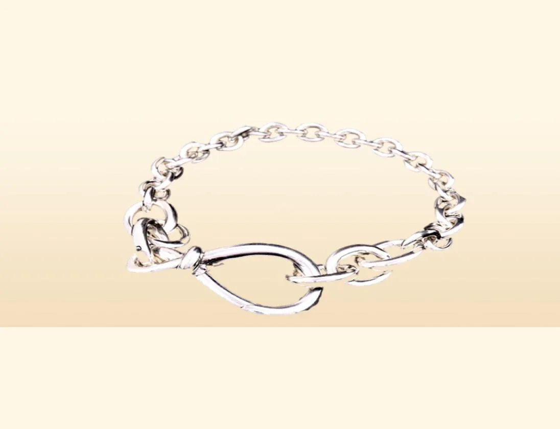 NOUVEAU Chunky Infinity Knot Chain Bracelet Femmes Fille Cadeau Bijoux pour Pandroa 925 Bracelets de chaîne de main en argent sterling avec Original1147389