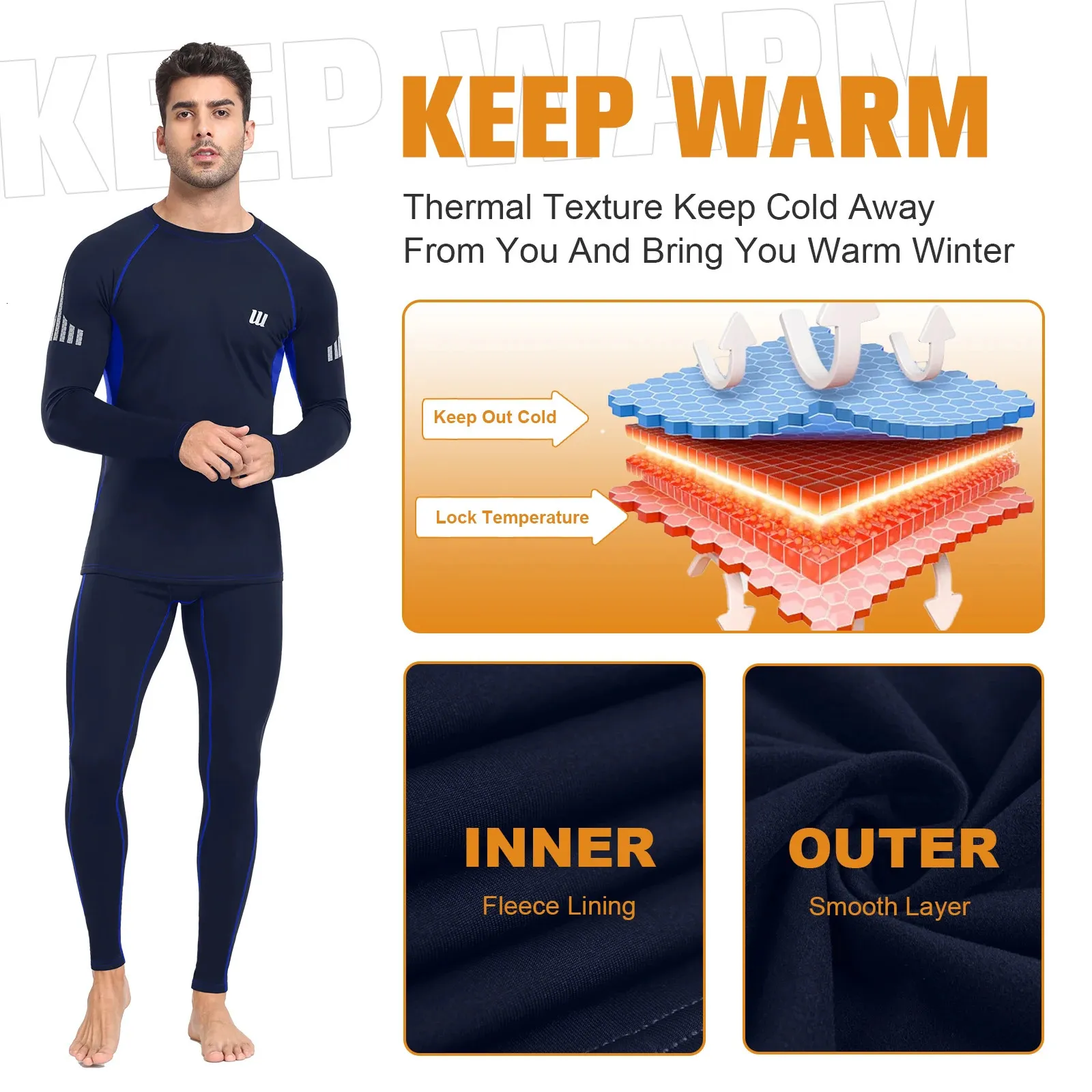 Thermal Underwear Set For Men Long Johns Long Sleeve Sport Base Layer Suit  Winter Warm Top Bottom For Workout Skiing Running 231225 From Powerstore01,  $24.24