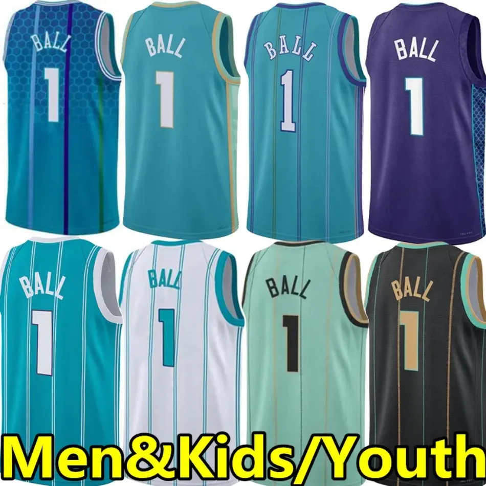 Aanpassen 1 Melo LaMelo Bal Basketbal Jerseys Mannen Jeugd Kinderen Stad Jersey Wear vest 75e verjaardag Nieuwe 23 24