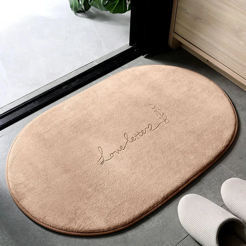 Super Absorbent Bath Mat Oval Non Slip Soft Thicken Bathroom Rugs Shower Room Floor Carpets Toilet Doormat Footpads Living 231225