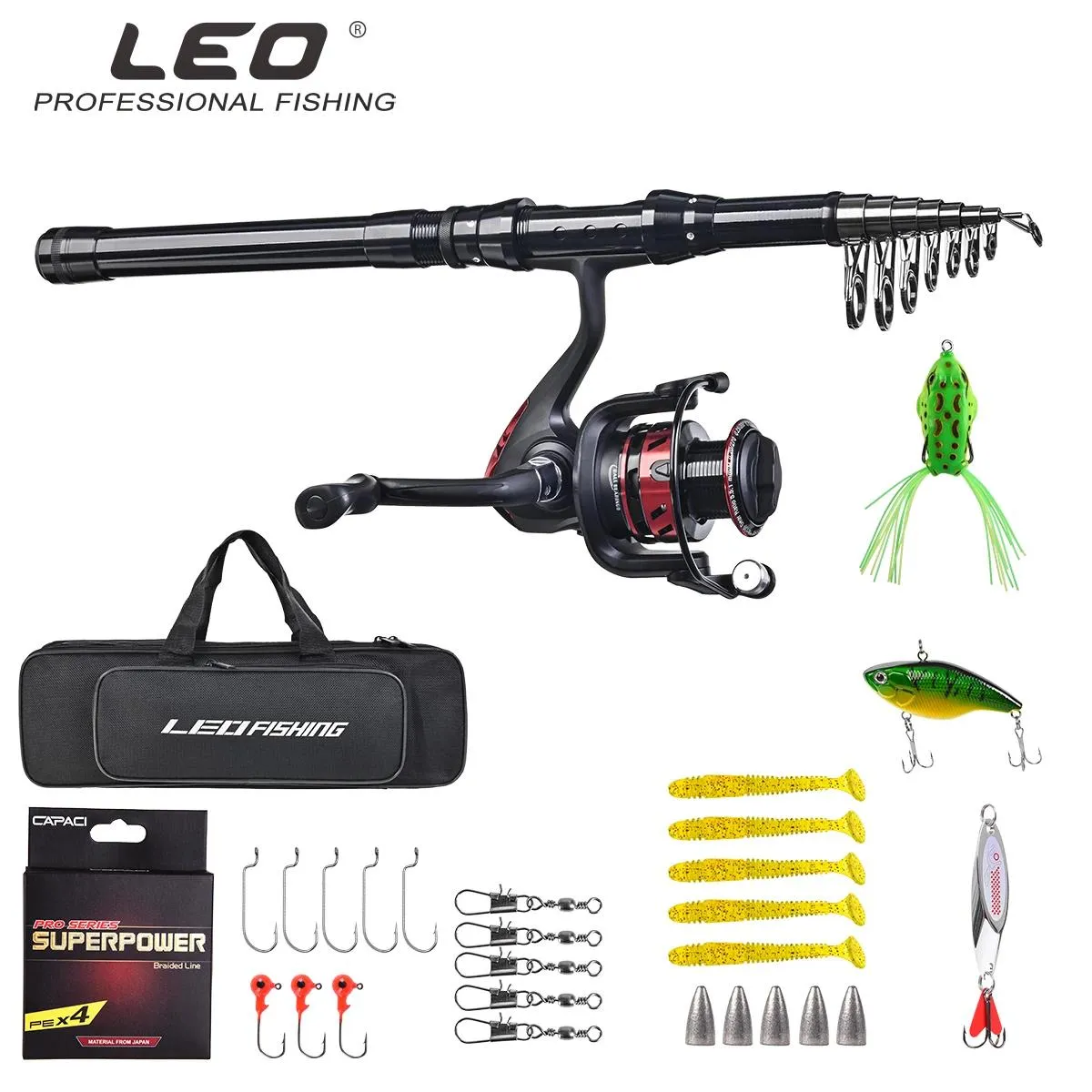 Combo Telescopic Fishing Rod And Reel Combos Set Carbon Fiber