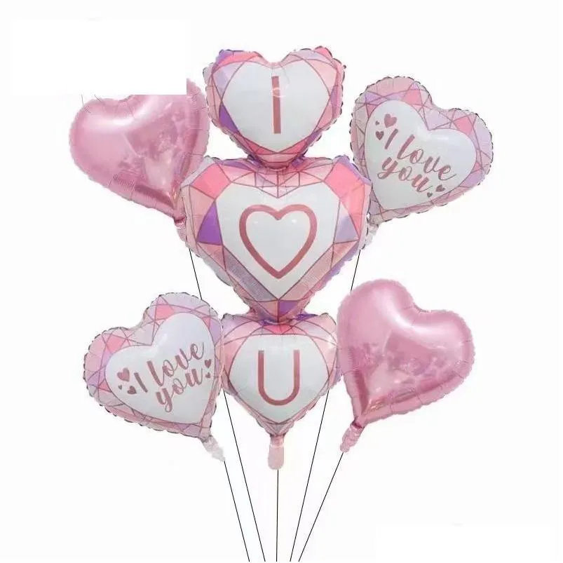 Décoration de fête 18 pouces or argent coeur rouge amour ballon couleur pure feuille hélium ballon mariage saint valentin anniversaire fournitures goutte Dhsj3