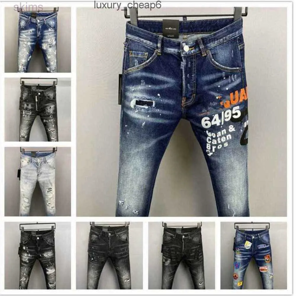 DSquare D2 2023 Nya ankomster D2 Mens Purple Designer Denim Jeans Holes Trousers CoolGuy Biker Pants Clothing 25DQ9