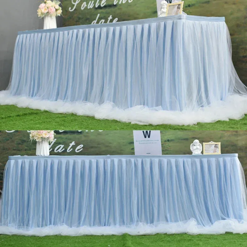 Nappe de décoration de mariage en plein air, jupe de table, bricolage, nettoyage de nuages, anniversaire 231225