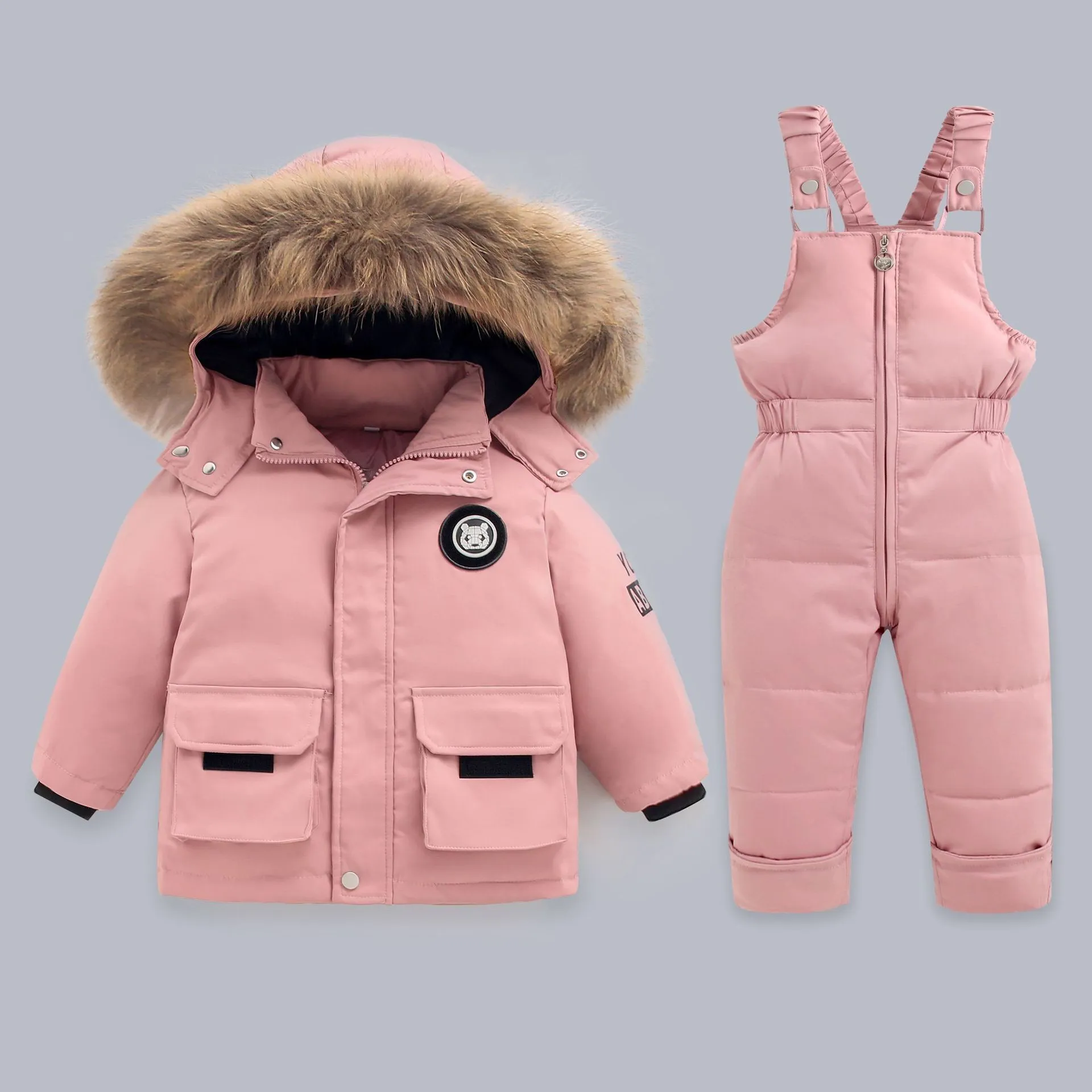 Outdoor Winter Children's Down Jacket Set Boys and Girls 1-6 Years Old Plus Two Sets