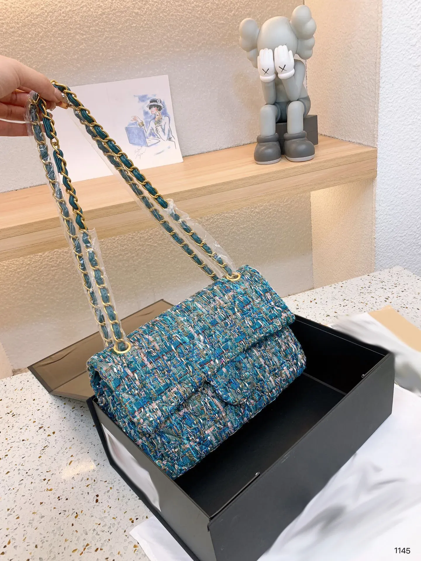 حقيبة مصممين للأزياء نساء حقيبة يد كلاسيكية رسالة Cluth Designer Wallet أعلى جودة جلدية ذهبية سلسلة Crossbody Counterbag CF الحجم 25 سم