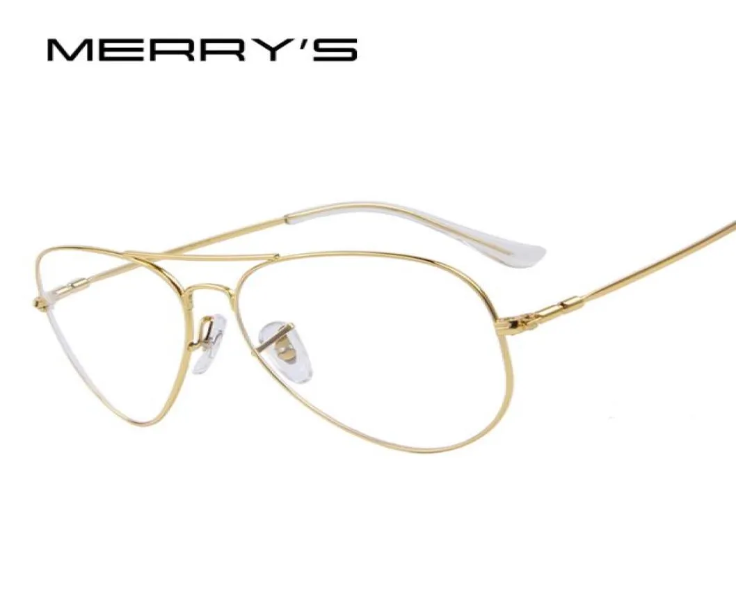 Entiers Merry039 Fashion Men Titanium Eyeglasses Frames Men Titanium Eyeglass Gold Shield Cadre avec lunettes 2 Color3054540