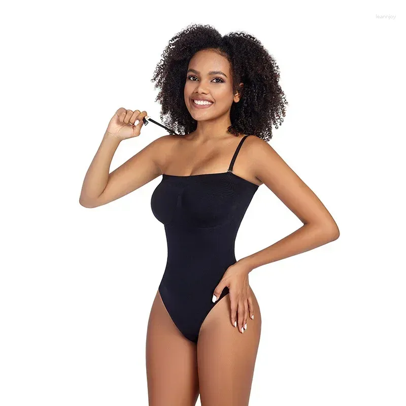 Women's Shapers GUUDIA String Thong Seamless Bodysuit Shaper Compress  Shapewear Jumpsuit Plain Top Removable Straps Wear Tummy Control