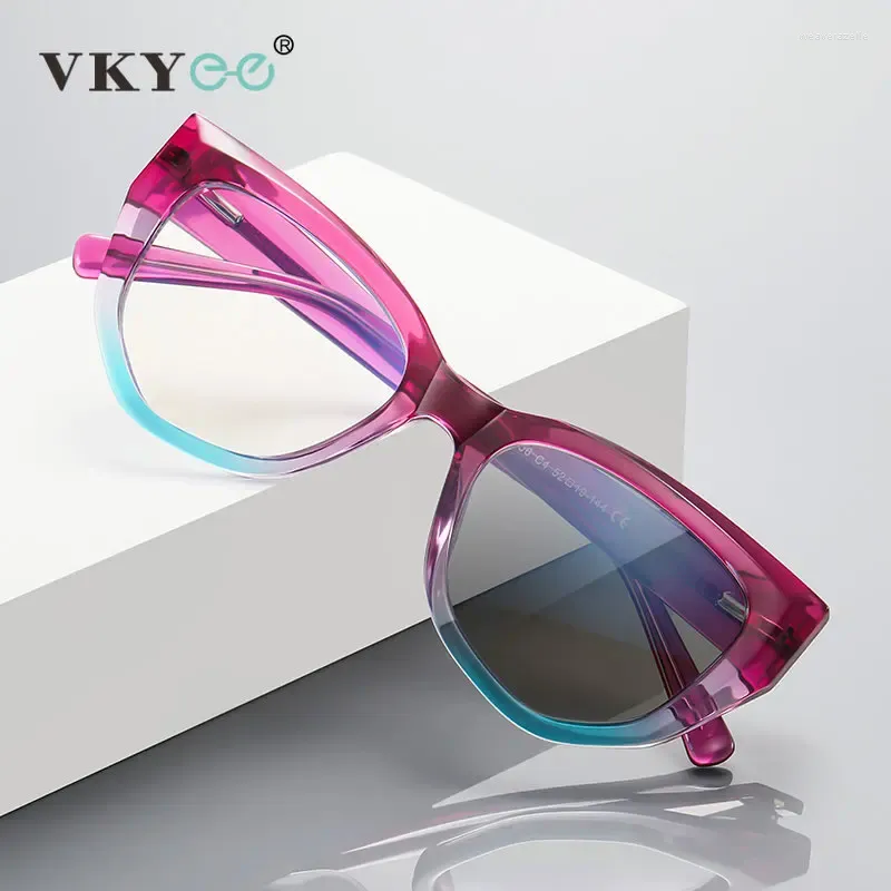 Sunglasses VKYEE Women Cat Eye Pochromic Anti Blue Light Reading Glasses Fashion Myopia Hyperopia Prescription Optical Eyeglasses 2156