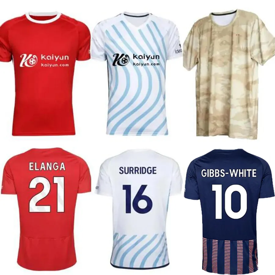 23 24 Nottingham Soccer Jersey Home Away Thrag Training Graban Johnson Surridge 2023 2024 Men Forest Awoniyi Ameobi Mighten Zinckernagel Lingard Football Shirts