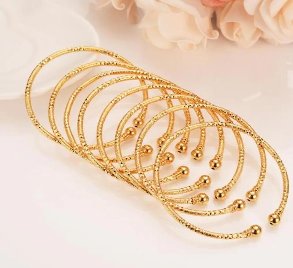 8 Sekiz Bileklik Bütün Moda Dubai Fine Bangle Katı Sarı Altın Takı Kadınları Afrika Arap Öğeleri Montajı 47340839946775