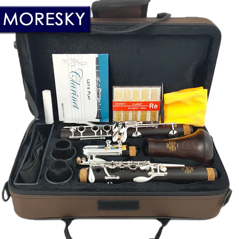 Moresky Clarinet BB Wood Ebony Silver Plated 17 키 Grenadilla Sib Klarnet M601