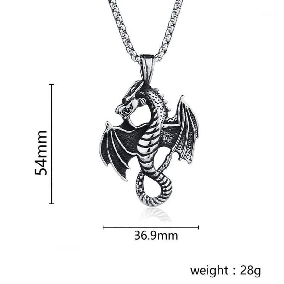 Pendant Necklaces Titanium Steel Flame Dragon Punk Necklace Retro Fashion Man Stainless Casting Of And Fire Jeans Pendant1217J