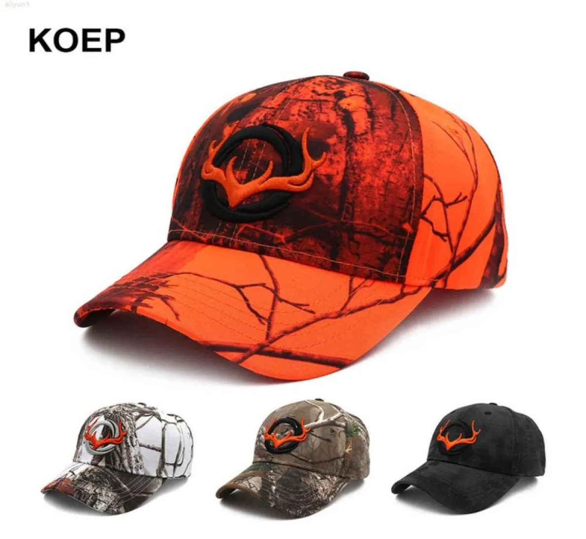 Koep 2021 nieuwe honkbal vissen outdoor jacht camouflage jungle Cap 3D herten hoofd wandelen cap5447340