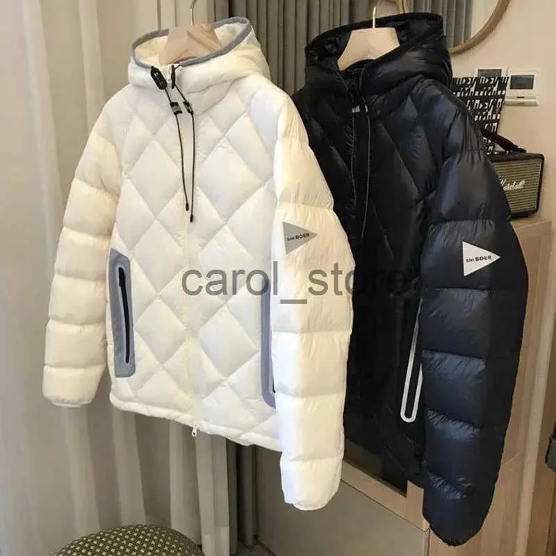 Women's Down Parkas White Duck Down Jacket Women Waterproof Hooded Temperament Coat Warm Light Western-Style Female Fashion Winter New 2023 J231225