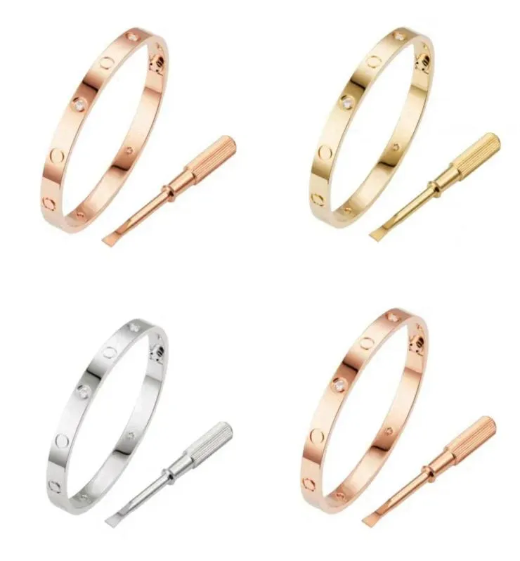 Love Screwdriver Bracelet Designer Bangle 18K Man Woman Bracelets Classic 50 C with Diamonds Men Promise Women Wedding Love Gifts5987687