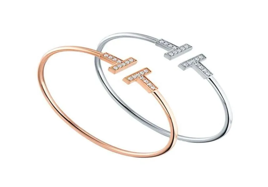 Braccialetti di design di lusso doppi versione coreana Bracciale con micro diamanti con apertura a lettera Braccialetti dal design unico Accessori di gioielli9213907