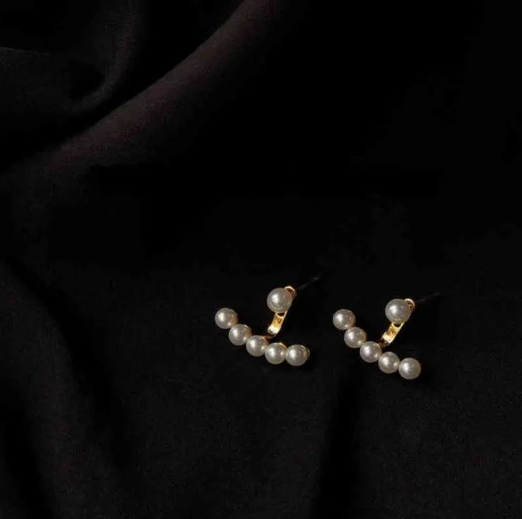 Ny linje koreansk kristallmetall pärlörhängen för kvinnor flicka enkel guldfärg små örhängen festsmycken1135467